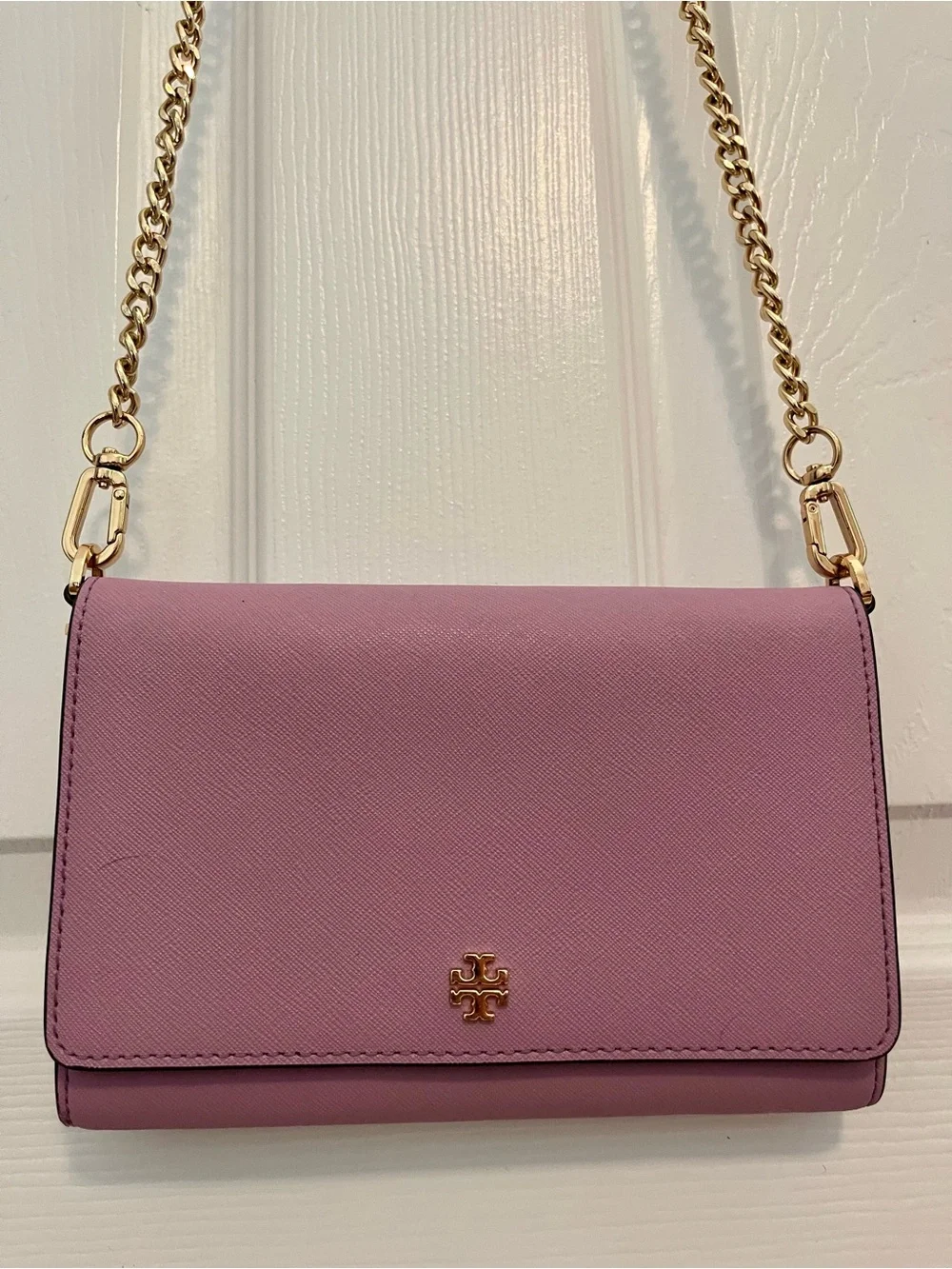 Tory Burch Robinson Chain Crossbody | Lavender Saffiano Leather | Gold Hardware